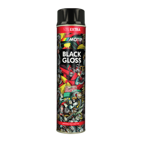 Motip Lakier Akrylowy Czarny Połysk Spray 600ml